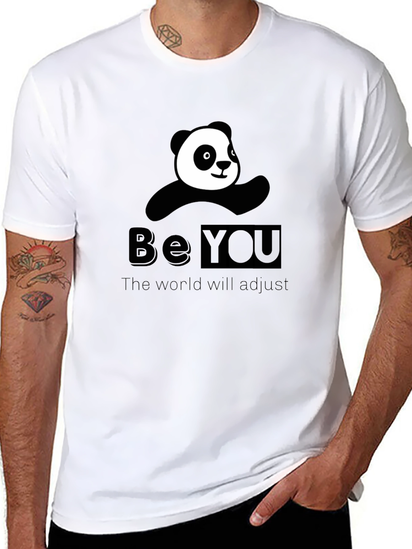 Be You Panda T-Shirt - Black Cotton Tee