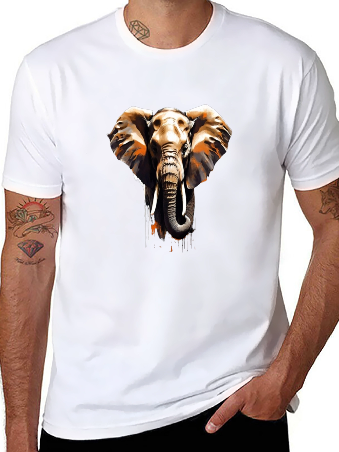 Elephant Graphic Black T-Shirt