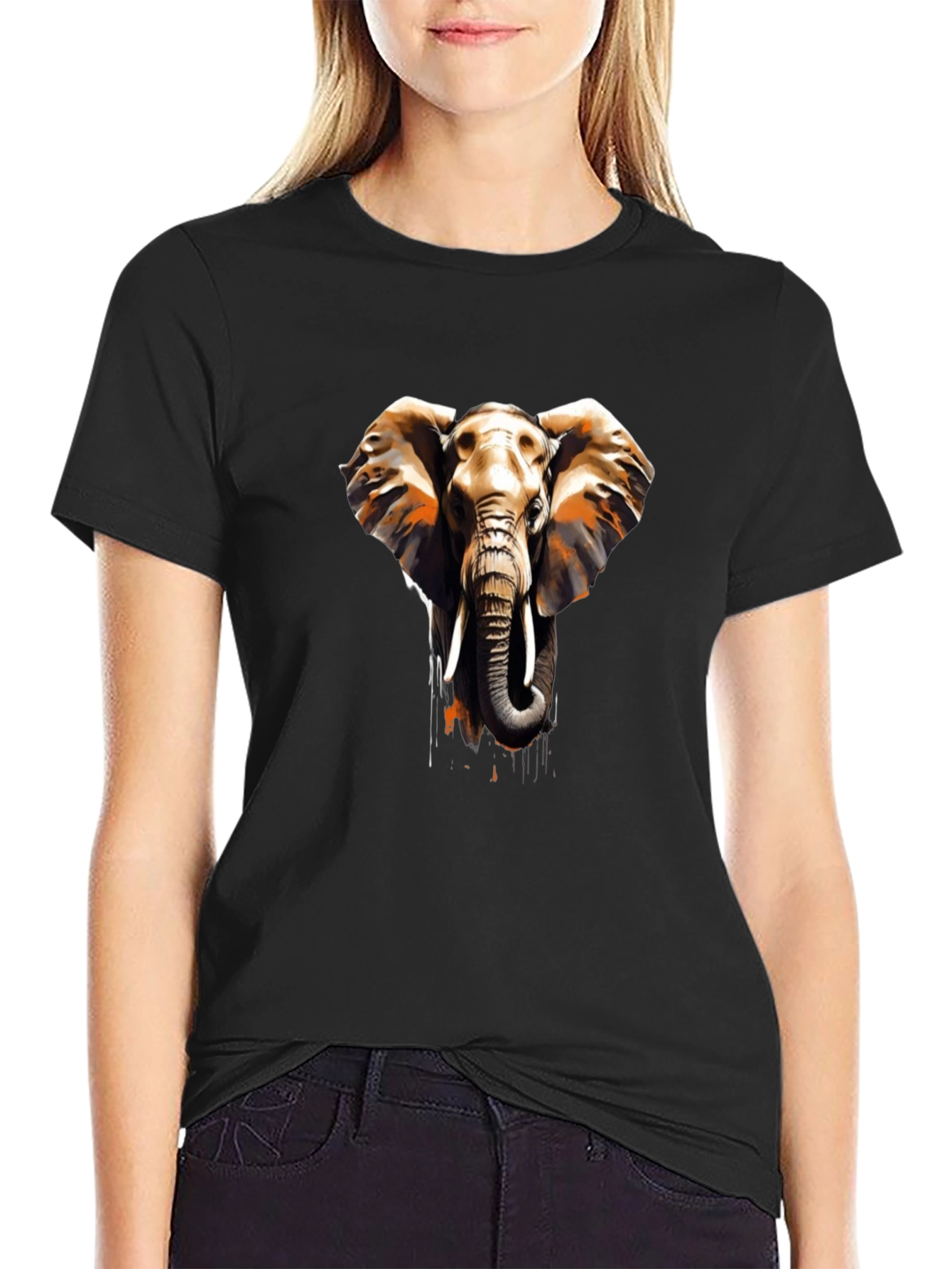 Elephant Graphic Black T-Shirt