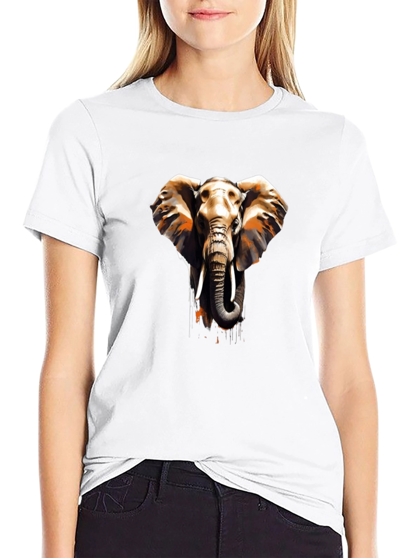Elephant Graphic Black T-Shirt