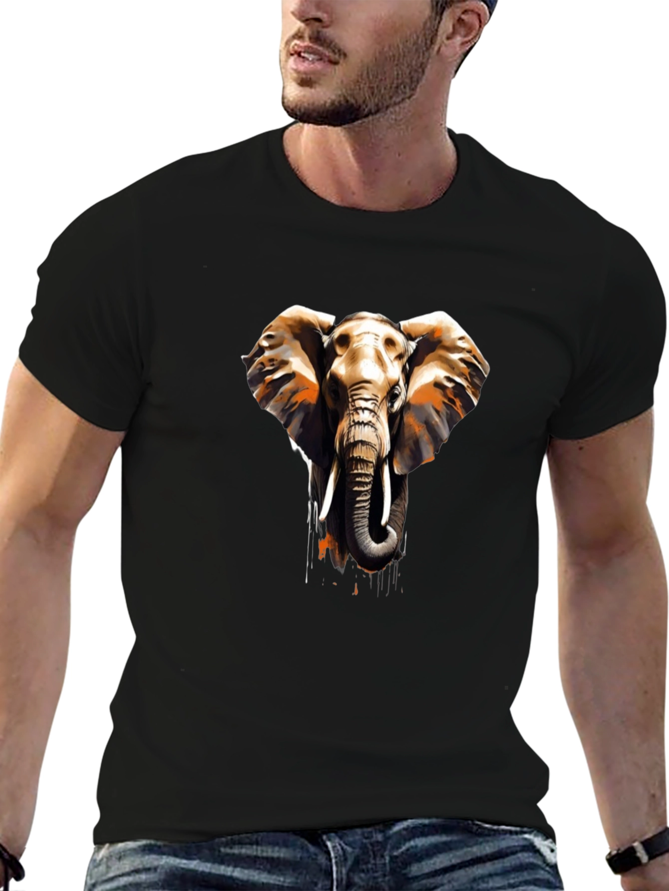 Elephant Graphic Black T-Shirt