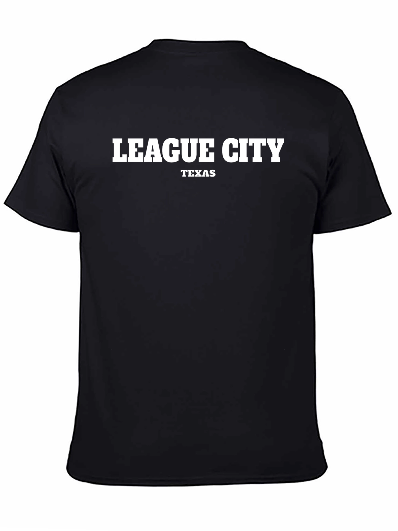 League City Texas T-Shirt - Black Cotton Blend Tee