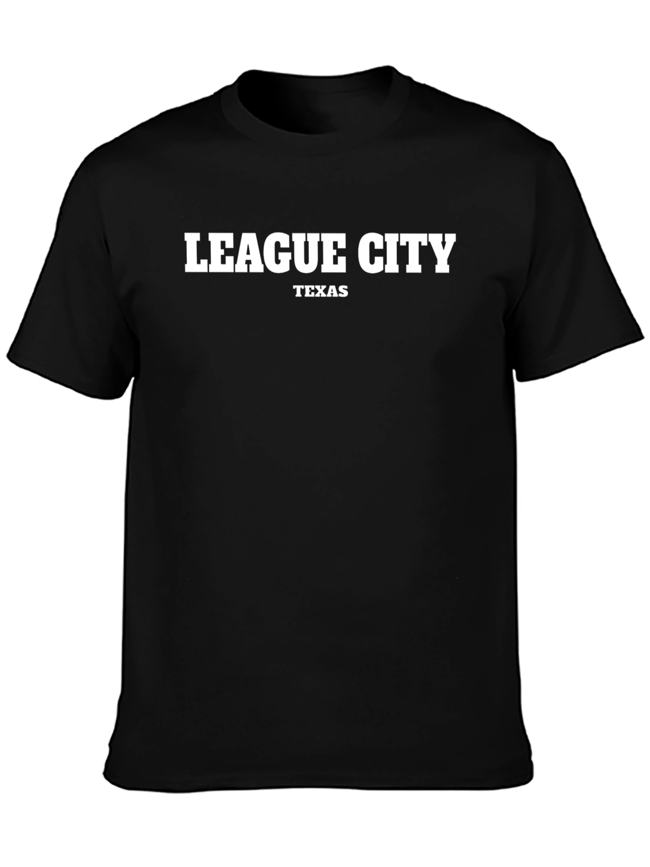 League City Texas T-Shirt - Black Cotton Blend Tee
