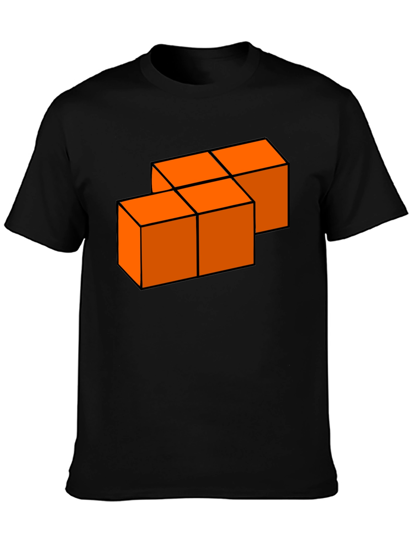 Orange Blocks Graphic T-Shirt - Modern Casual Tee