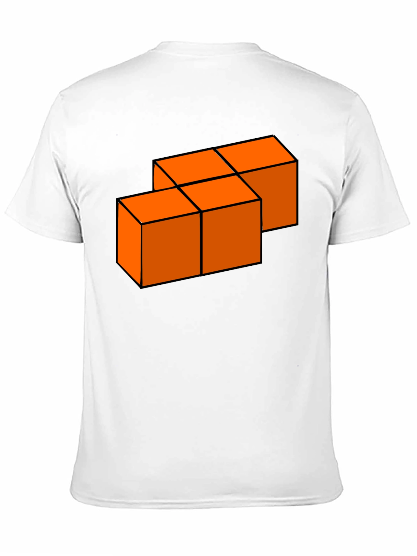 Orange Blocks Graphic T-Shirt - Modern Casual Tee