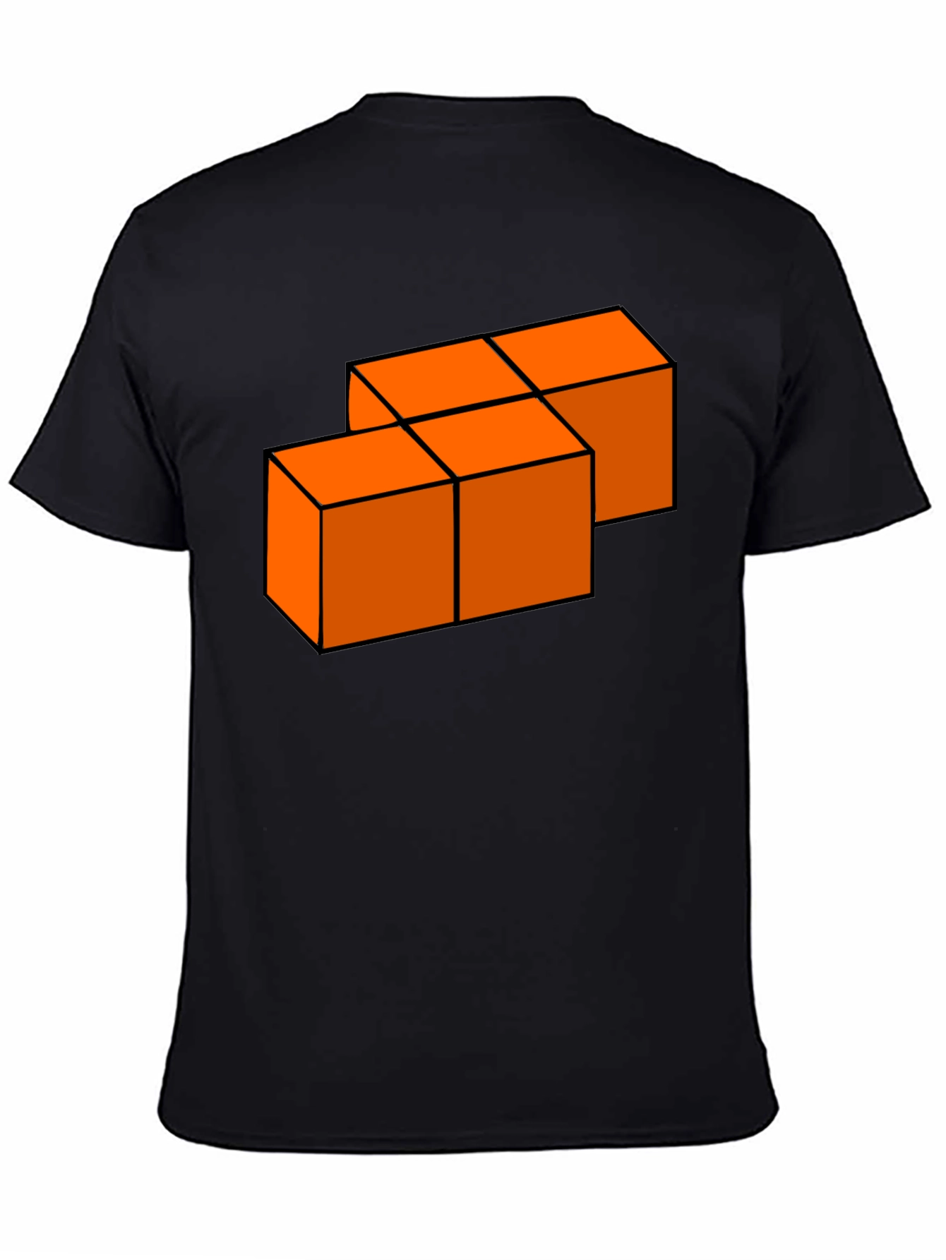 Orange Blocks Graphic T-Shirt - Modern Casual Tee