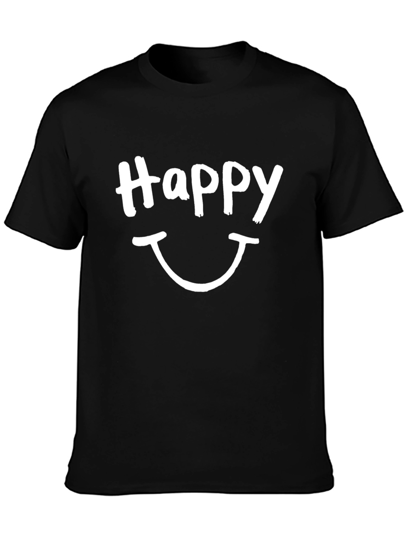 Happy Face Graphic Tee - Unisex Black T-Shirt
