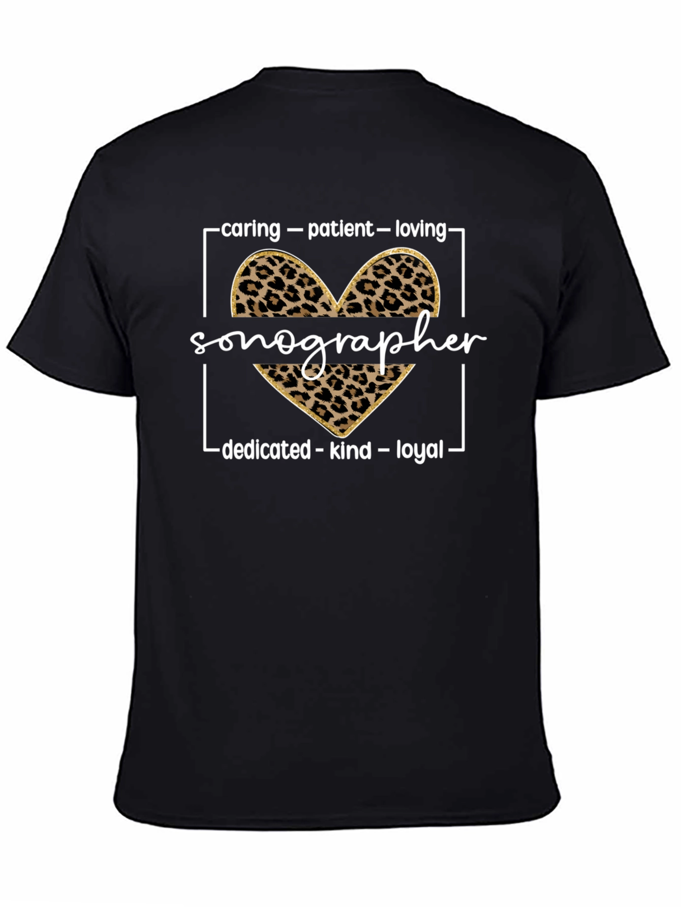 Sonographer Leopard Heart T-Shirt
