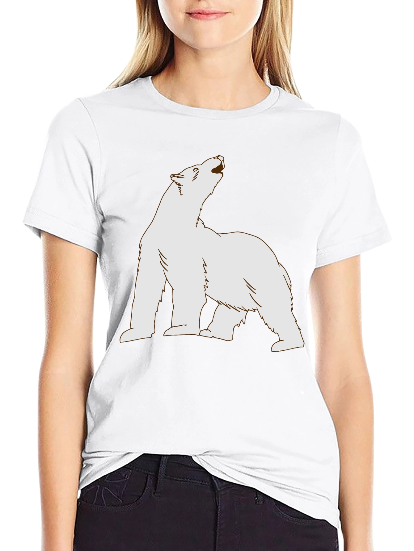 Polar Bear Graphic Tee - Black Cotton T-Shirt