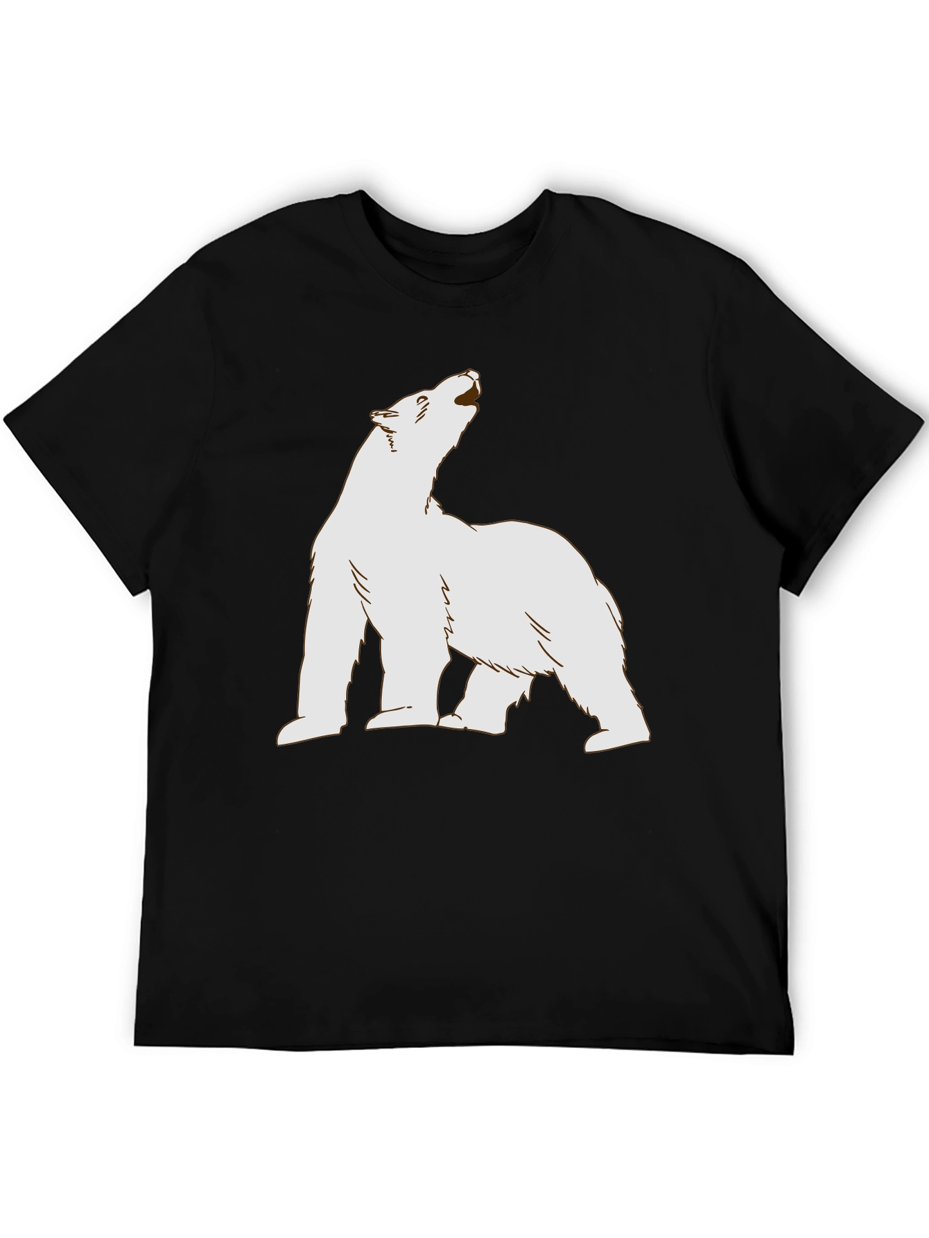 Polar Bear Graphic Tee - Black Cotton T-Shirt