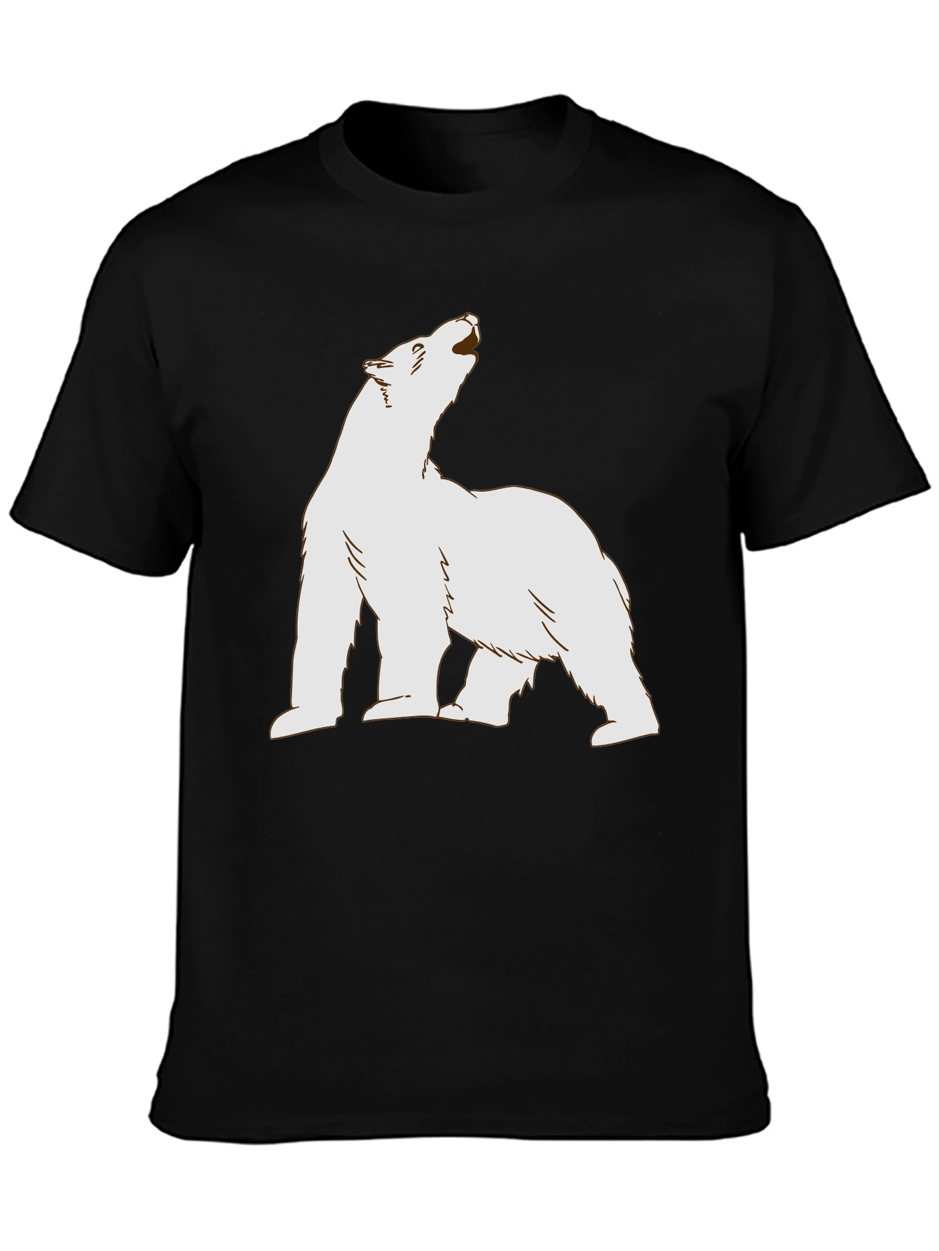 Polar Bear Graphic Tee - Black Cotton T-Shirt