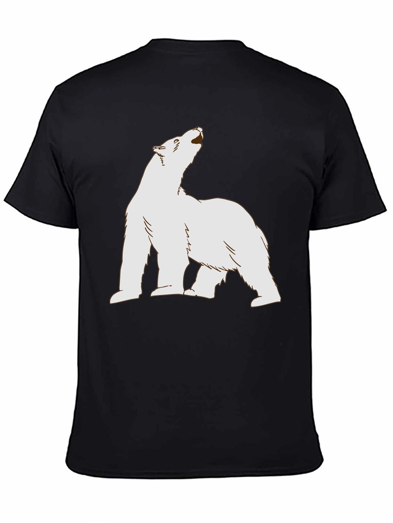 Polar Bear Graphic Tee - Black Cotton T-Shirt