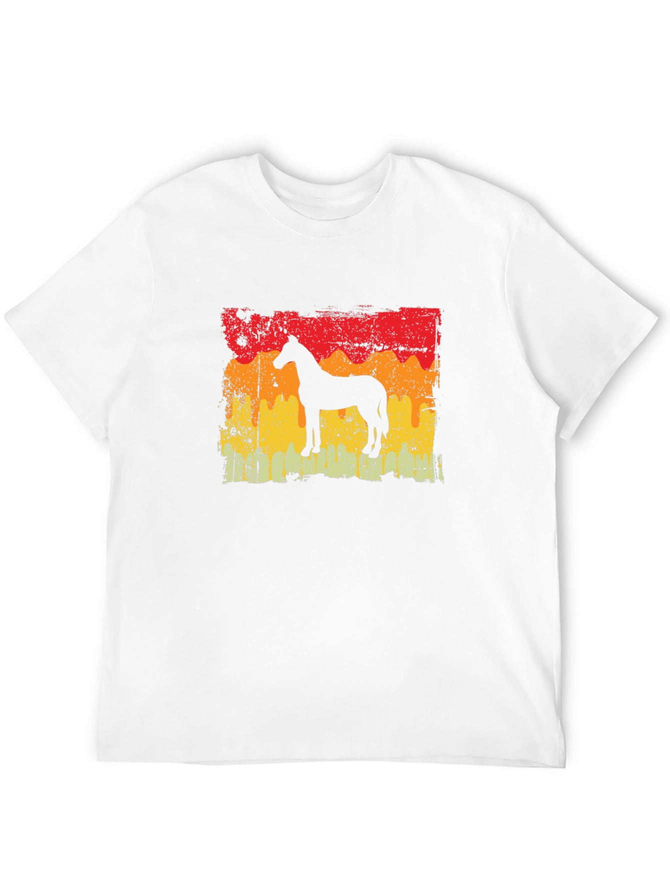 Retro Horse Silhouette Graphic Tee - Black