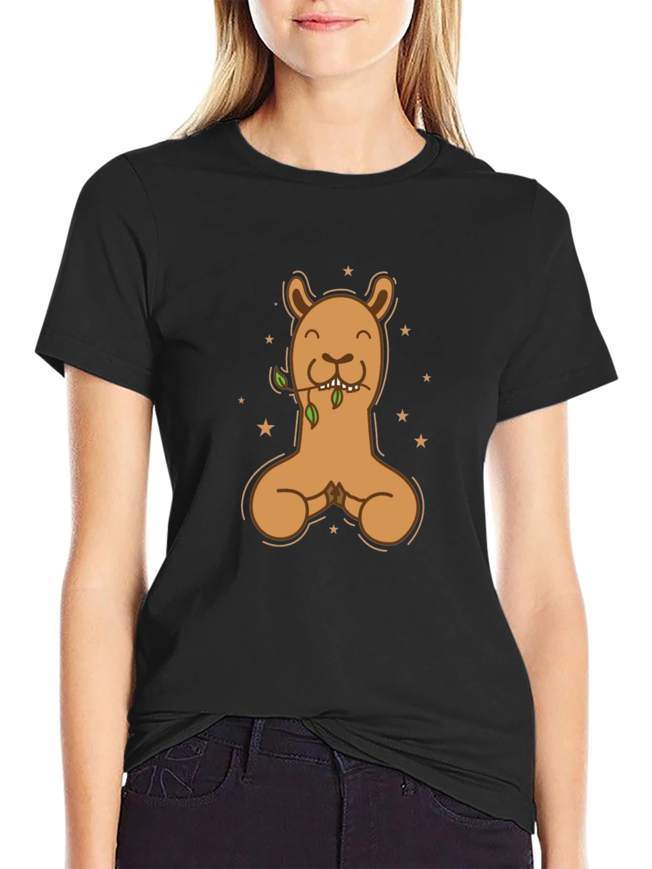 Llama Meditating Graphic T-Shirt - Casual Style