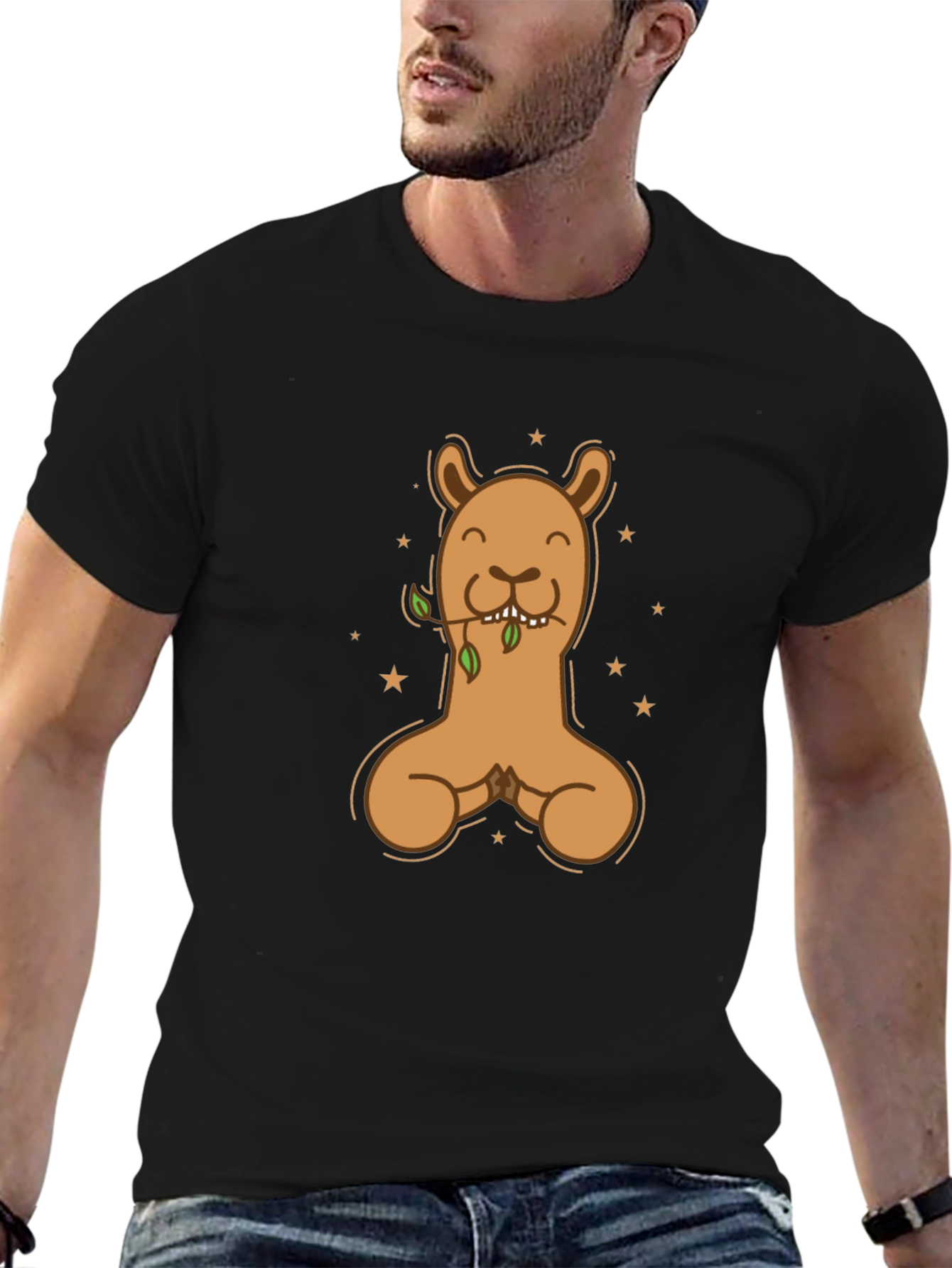 Llama Meditating Graphic T-Shirt - Casual Style