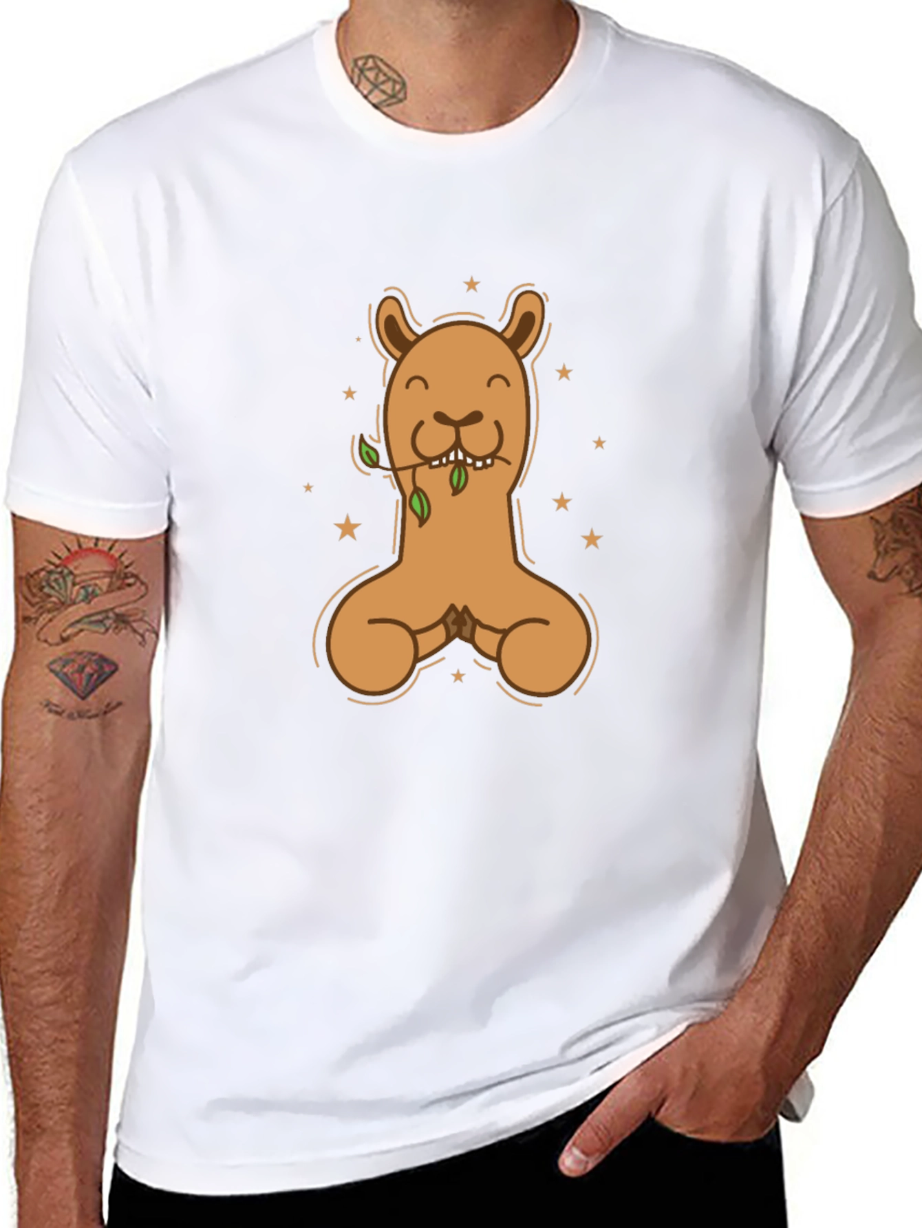 Llama Meditating Graphic T-Shirt - Casual Style