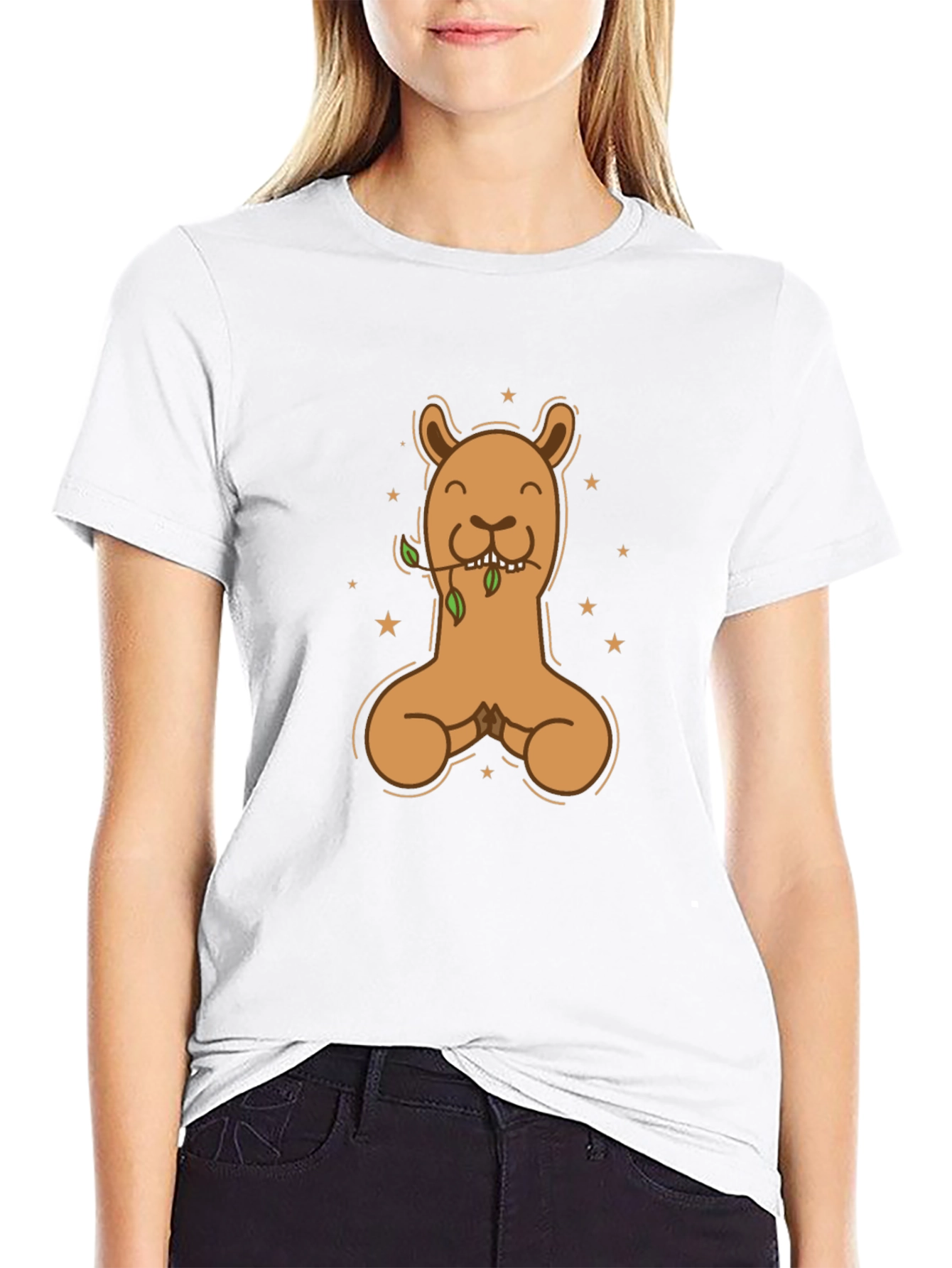 Llama Meditating Graphic T-Shirt - Casual Style