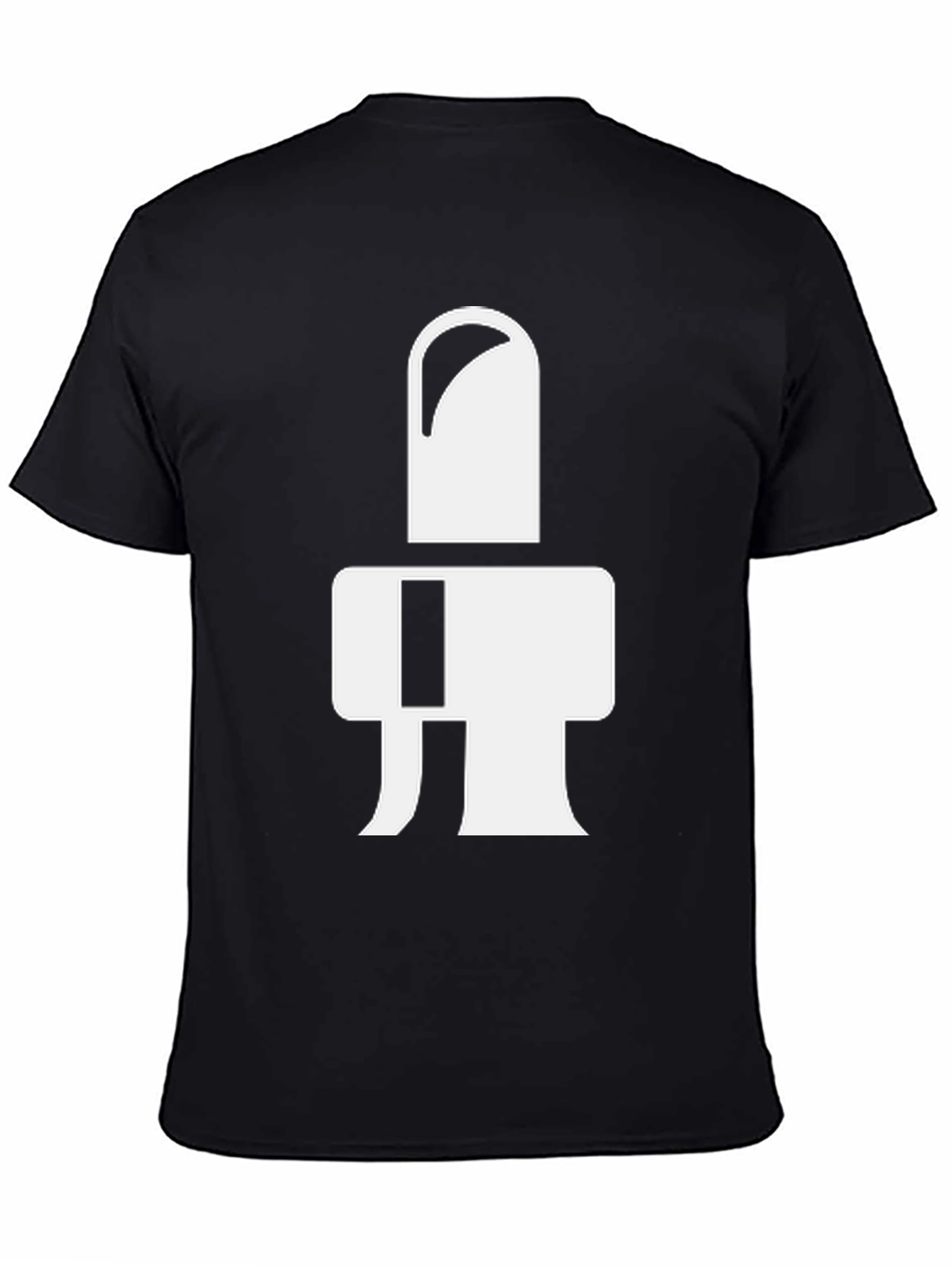 Modern Graphic Tee - Abstract White Design on Black