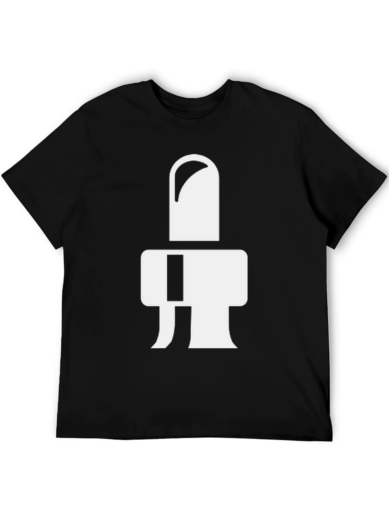 Modern Graphic Tee - Abstract White Design on Black