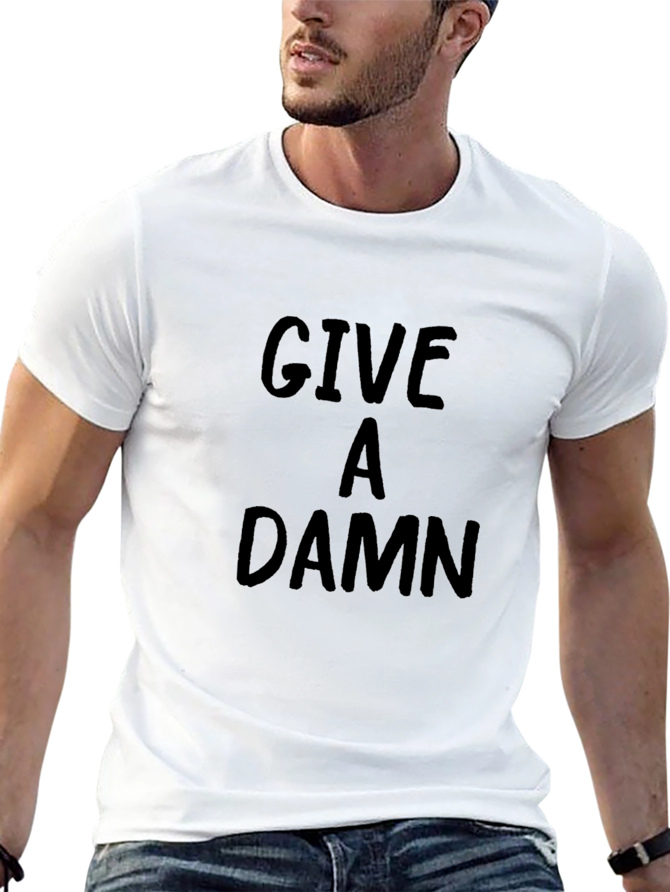 Give a Damn T-Shirt - Black Crew Neck Tee