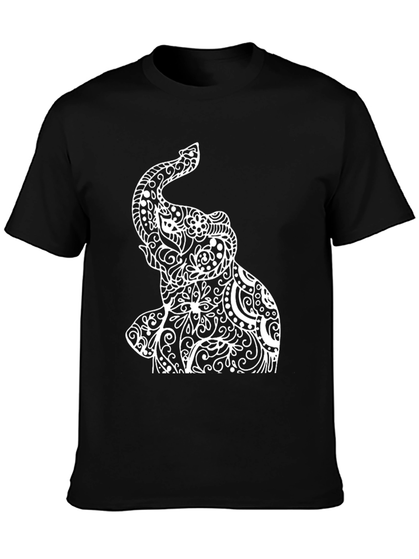 Elephant Mandala Black T-Shirt