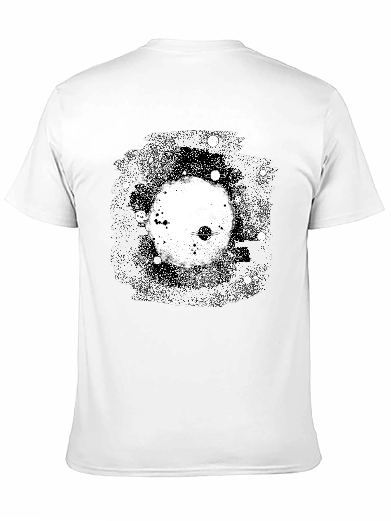 Galaxy Planet Black Graphic T-Shirt
