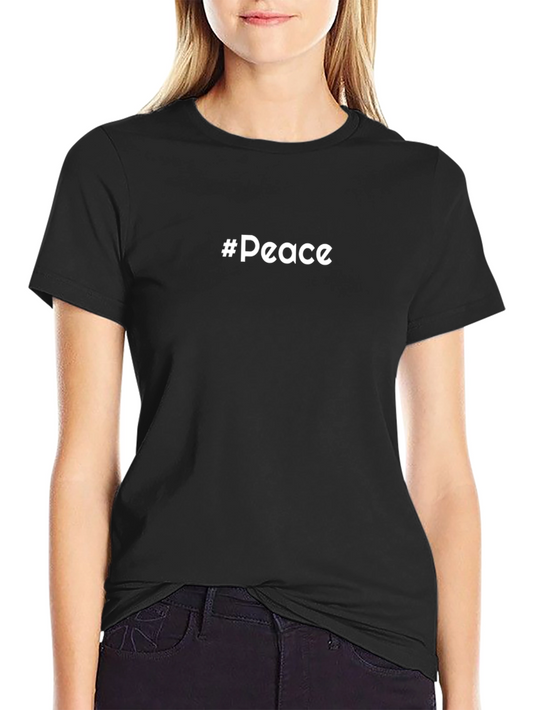 #Peace Black Graphic T-Shirt - Soft Cotton Blend