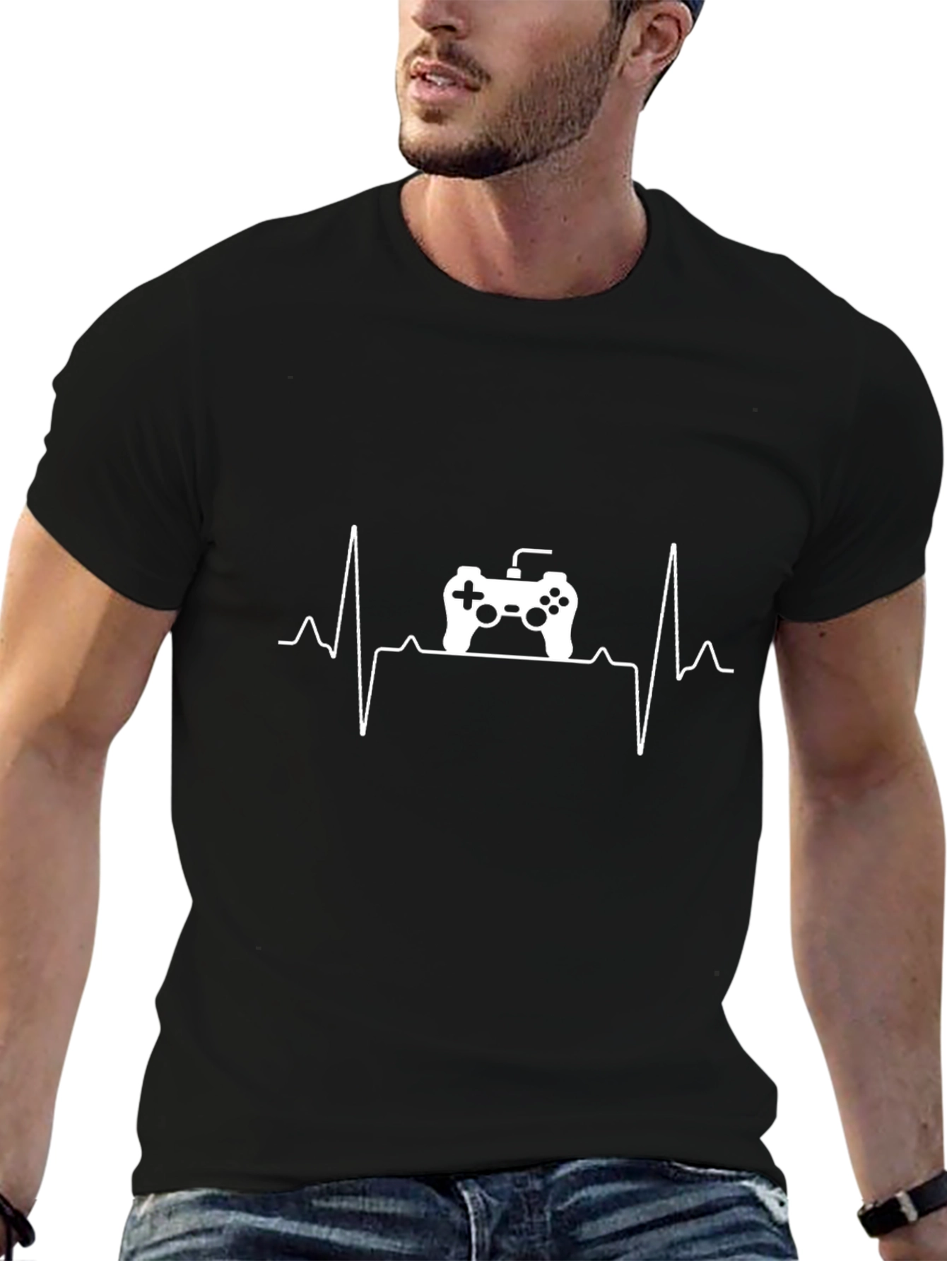 Gamer Heartbeat Black T-Shirt