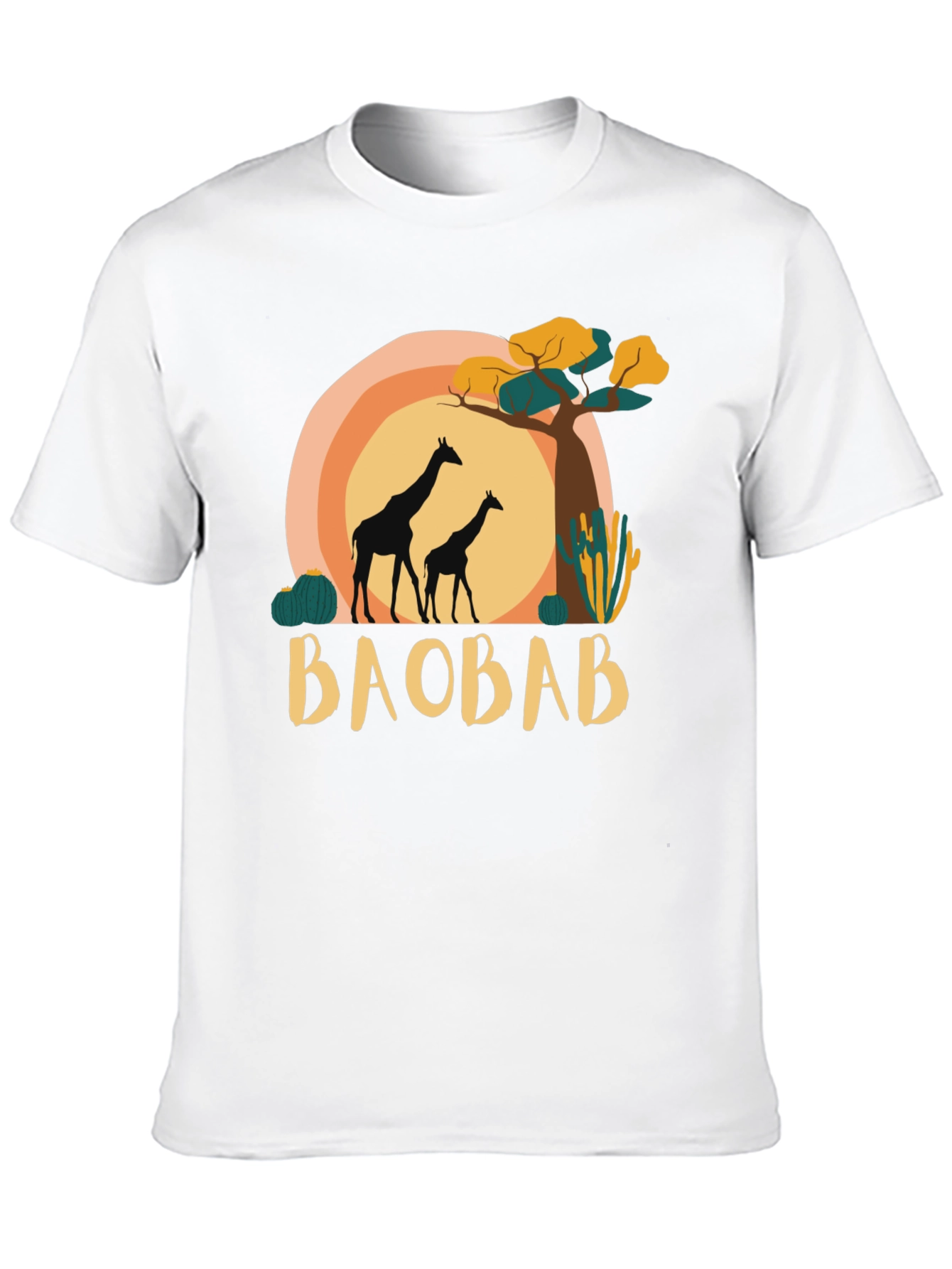 Baobab Giraffe Graphic Tee - Safari Style