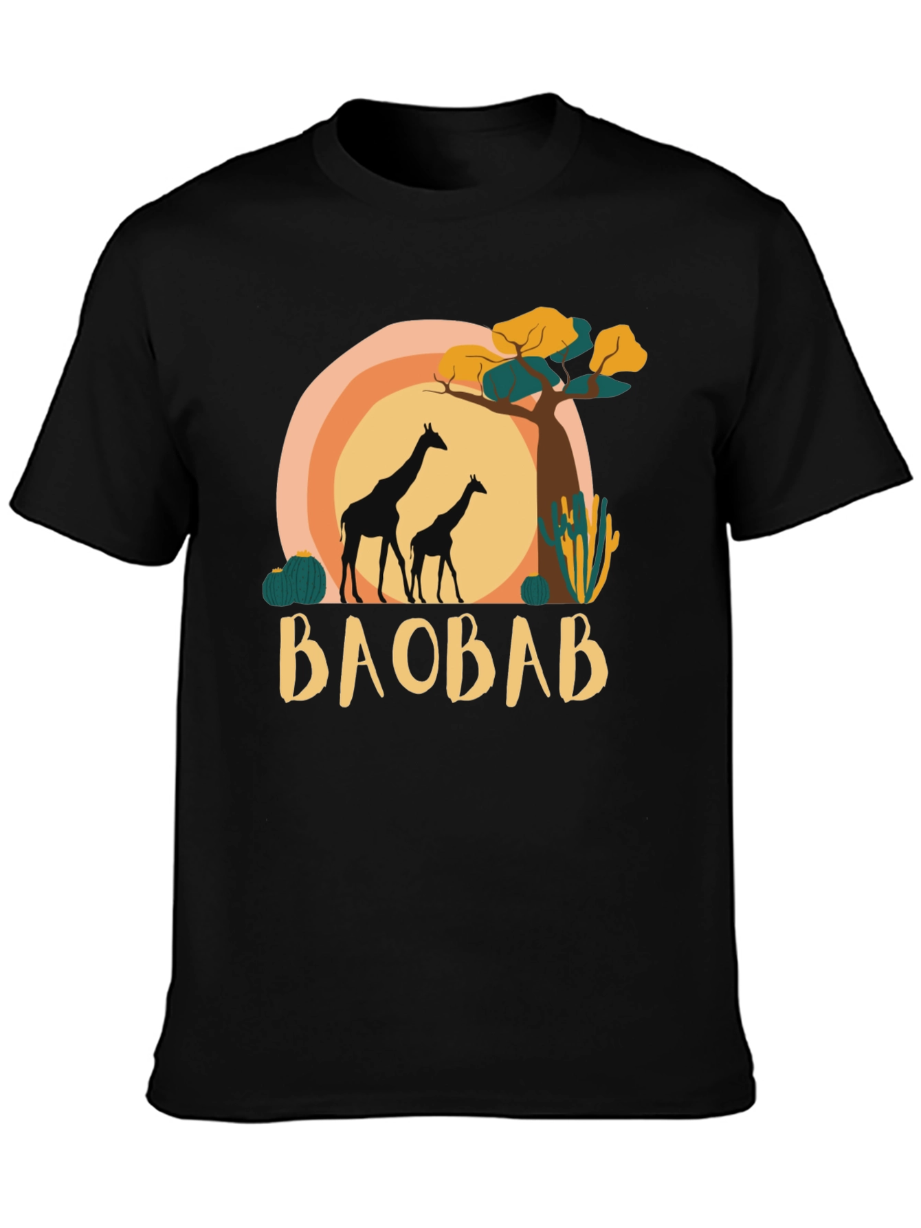 Baobab Giraffe Graphic Tee - Safari Style