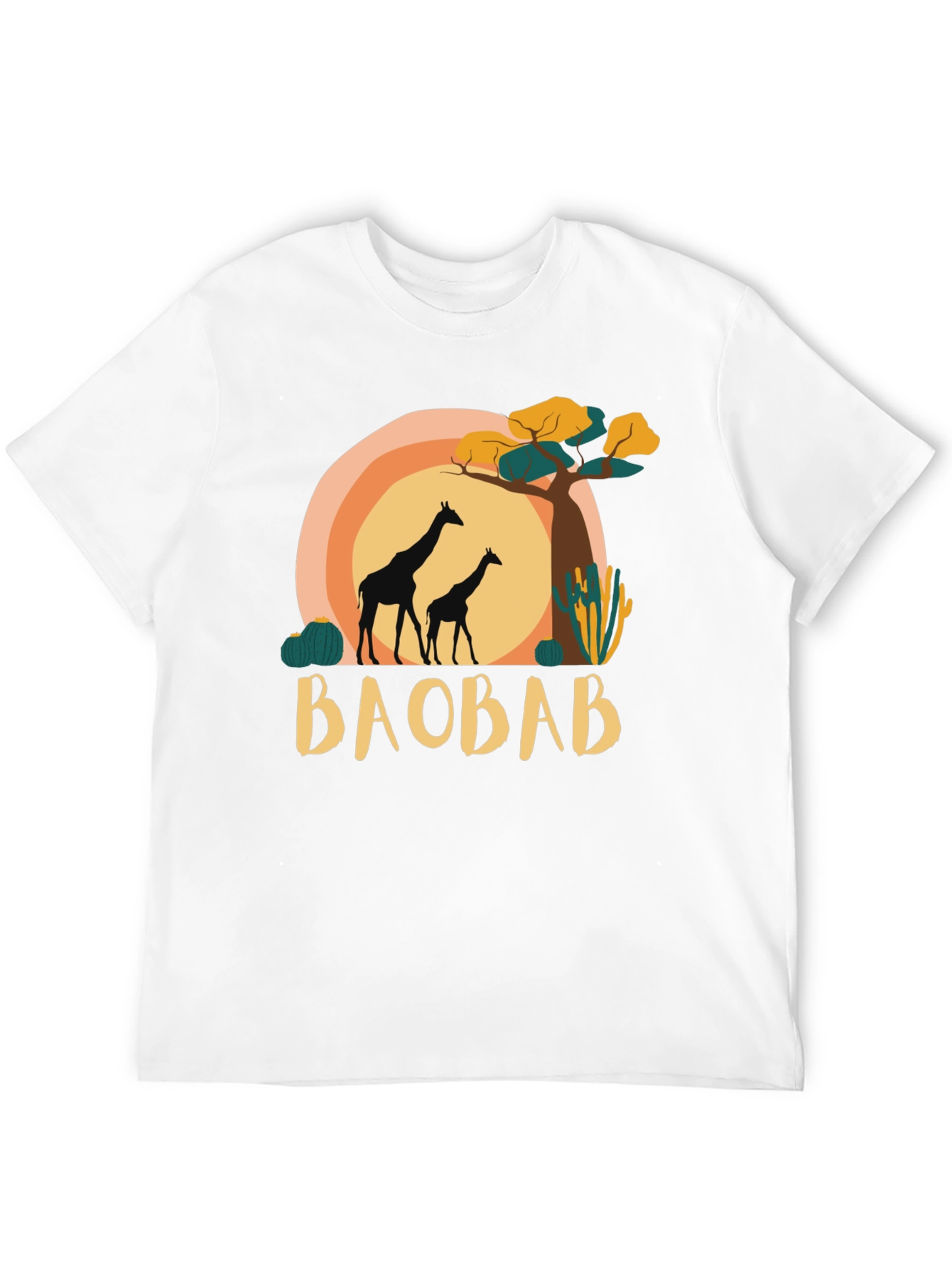 Baobab Giraffe Graphic Tee - Safari Style