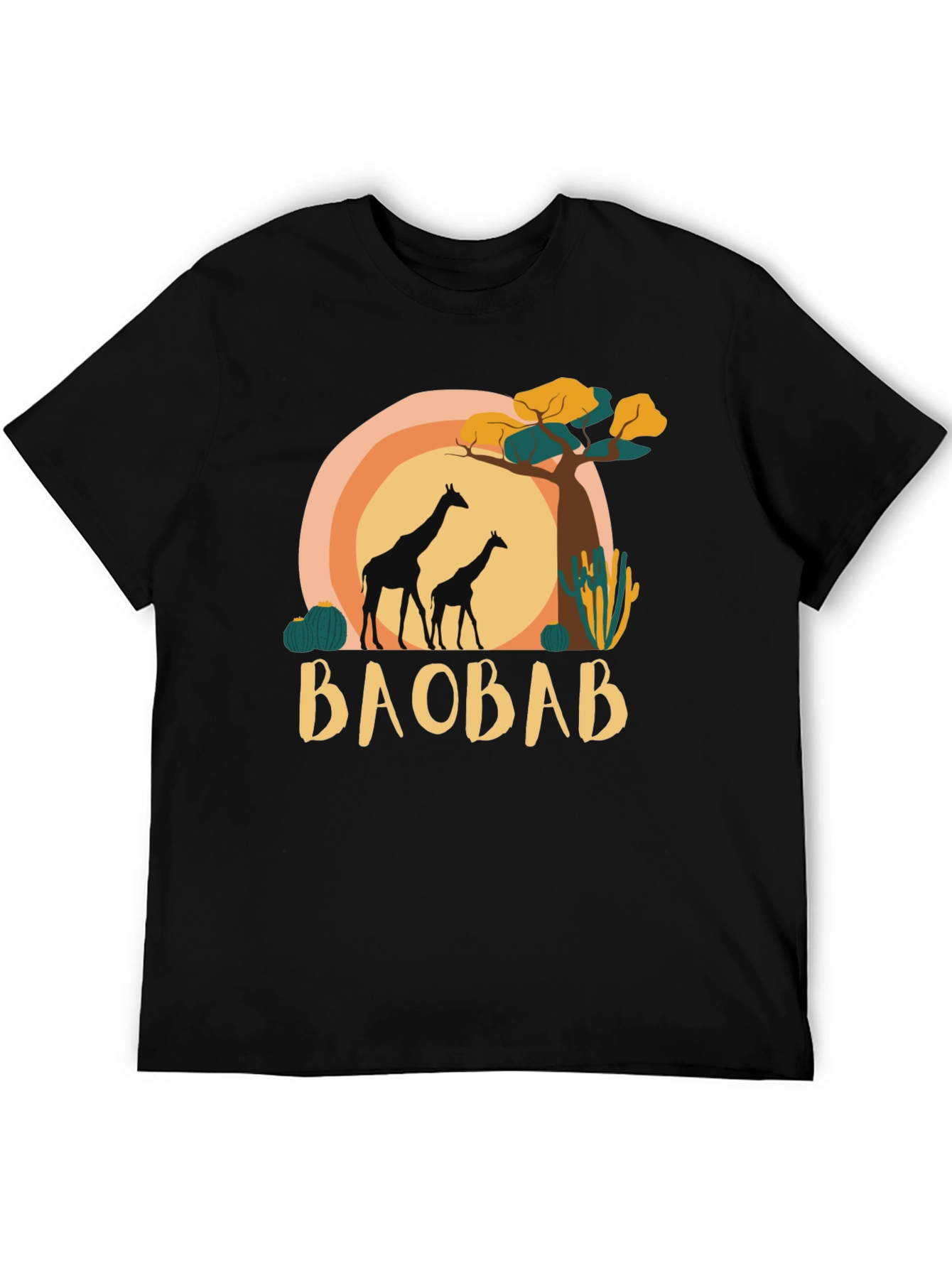 Baobab Giraffe Graphic Tee - Safari Style