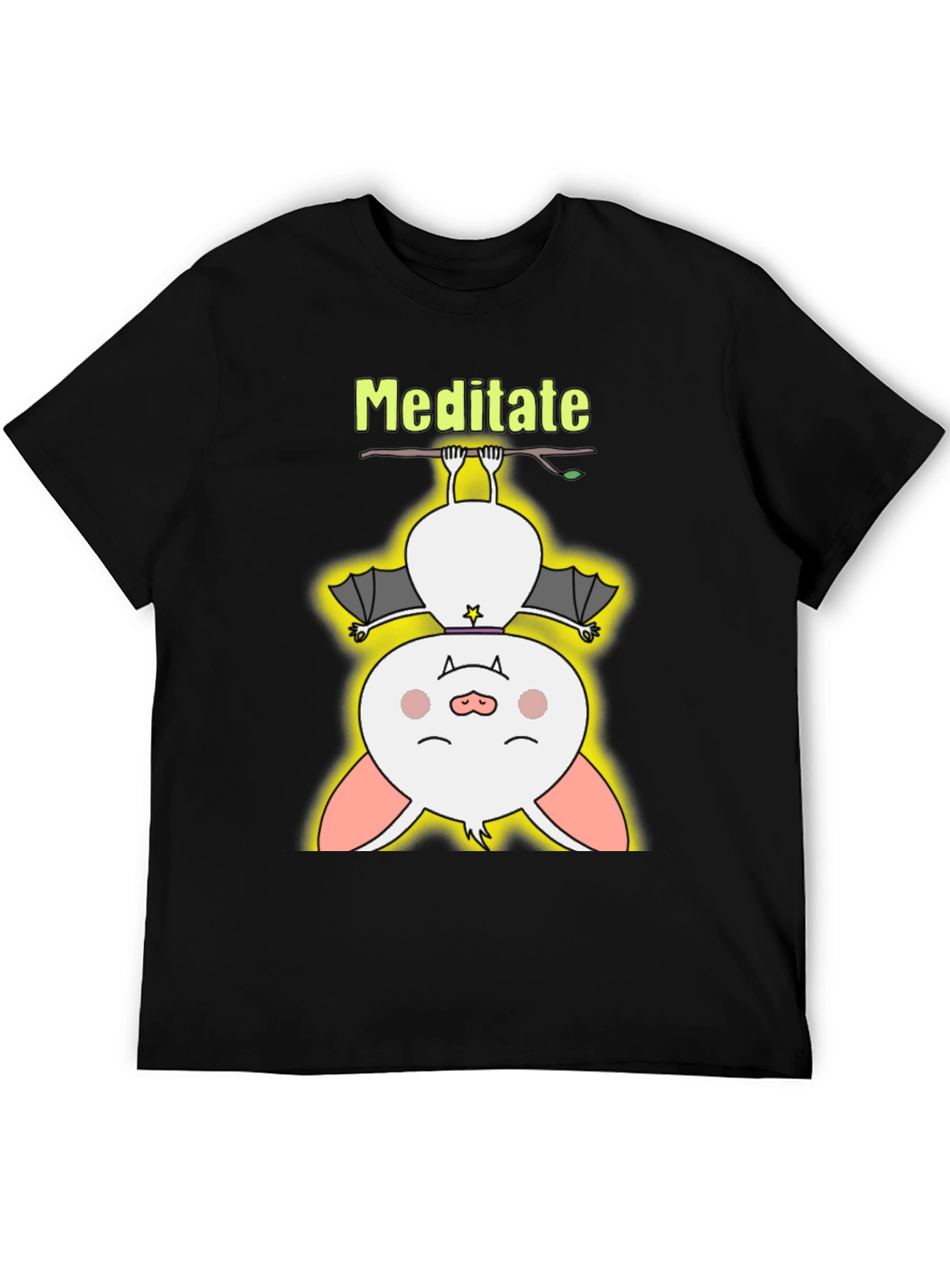 Meditate Bat Tee - Cute Yoga T-Shirt