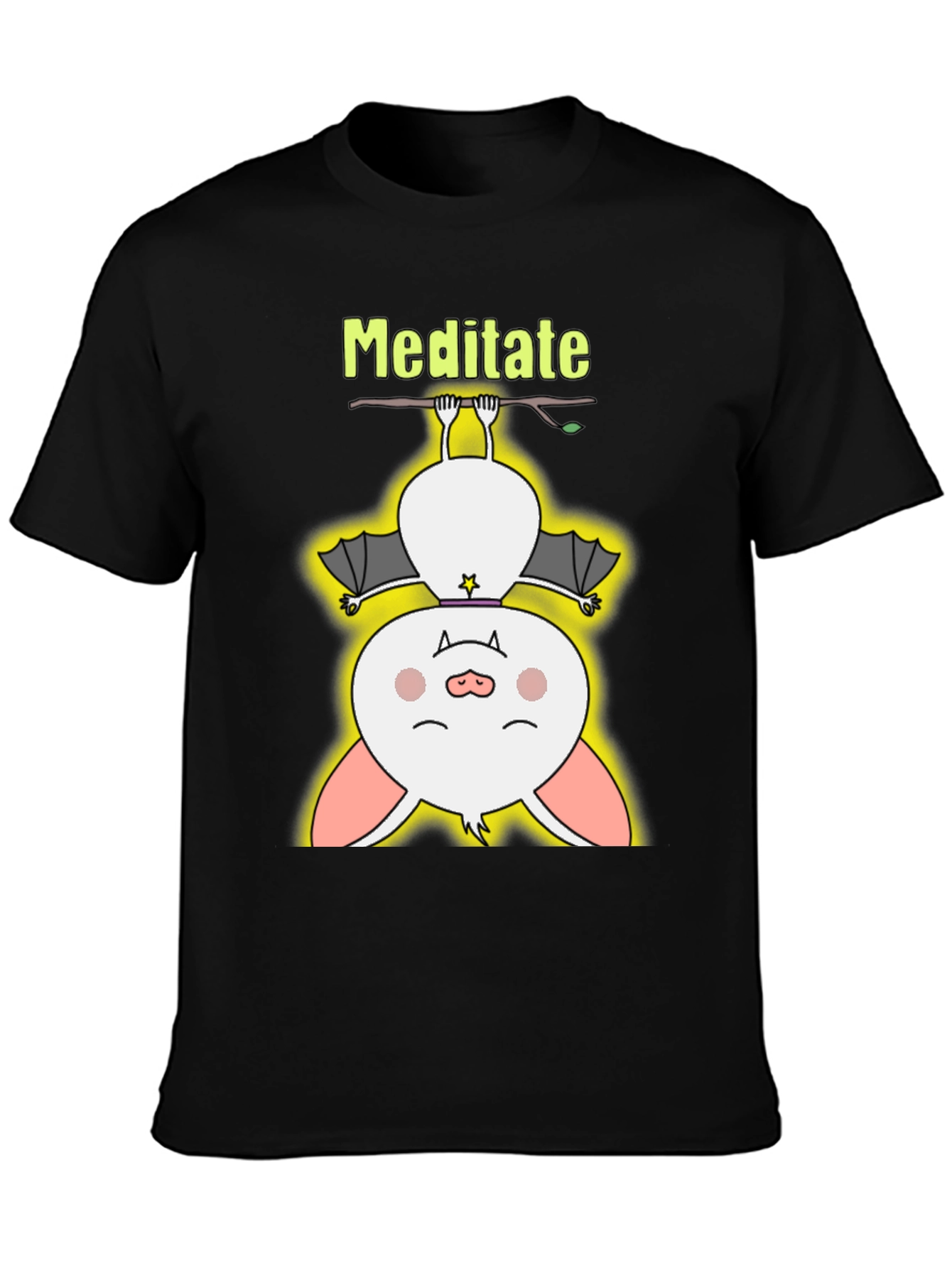 Meditate Bat Tee - Cute Yoga T-Shirt