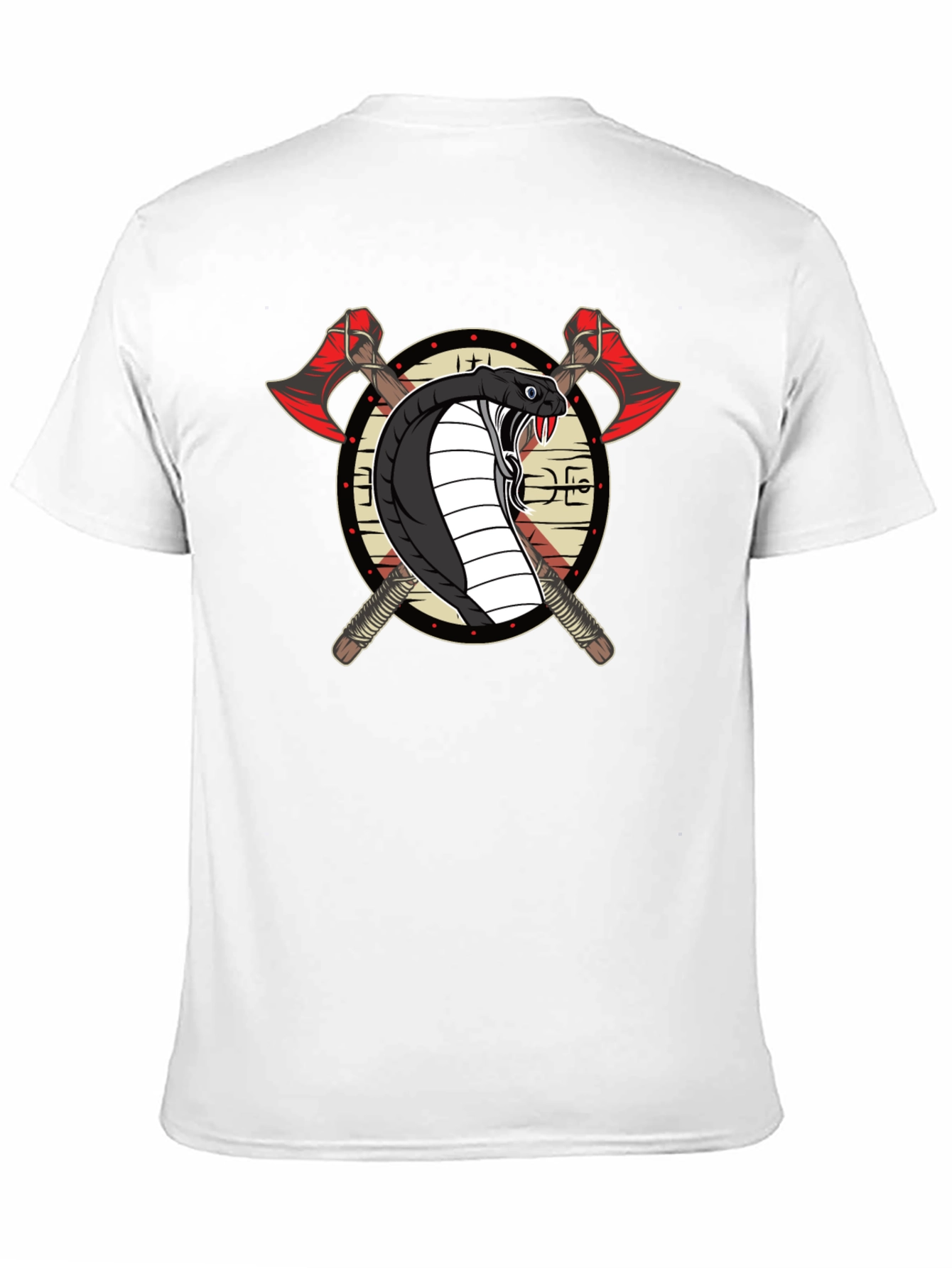 Cobra & Axes Graphic Tee - Black Cotton Blend