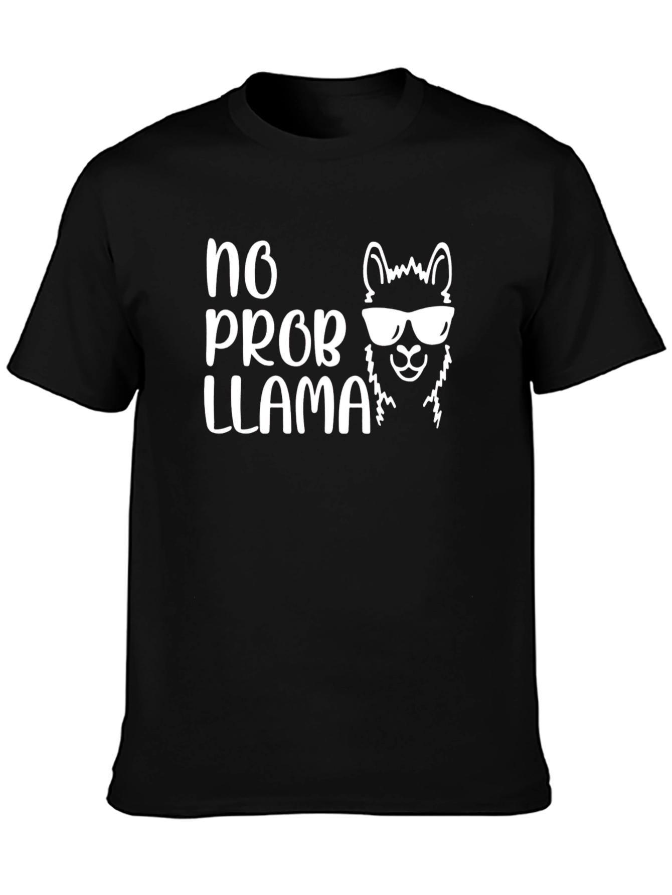 No Prob Llama Graphic T-Shirt - Black Cotton Tee