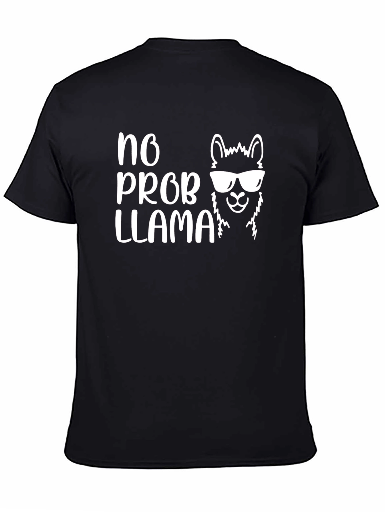 No Prob Llama Graphic T-Shirt - Black Cotton Tee