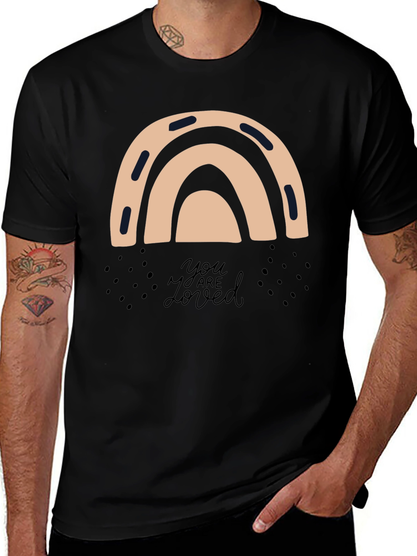 Stylish Rainbow Graphic Tee - You Are Loved