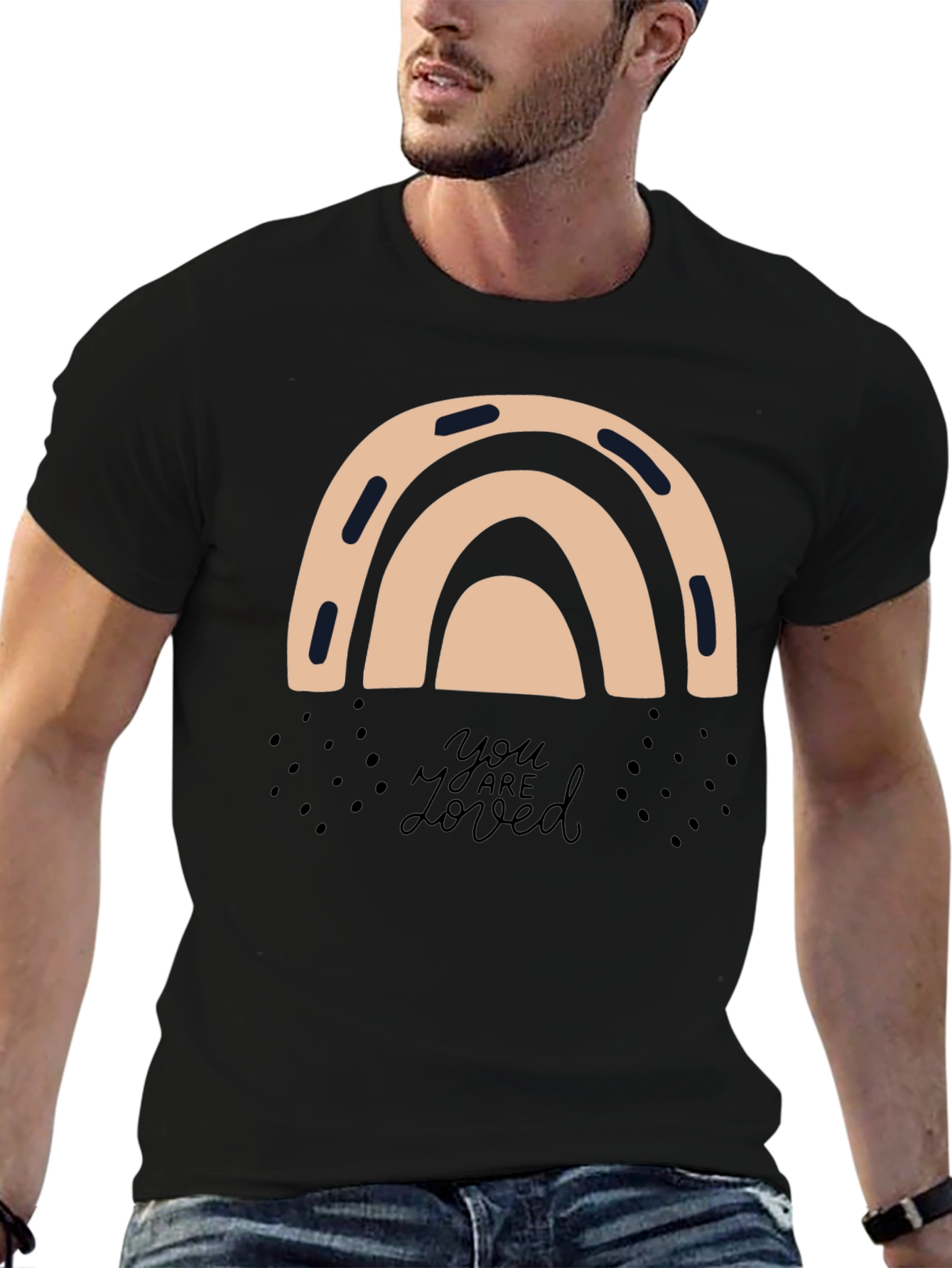 Stylish Rainbow Graphic Tee - You Are Loved