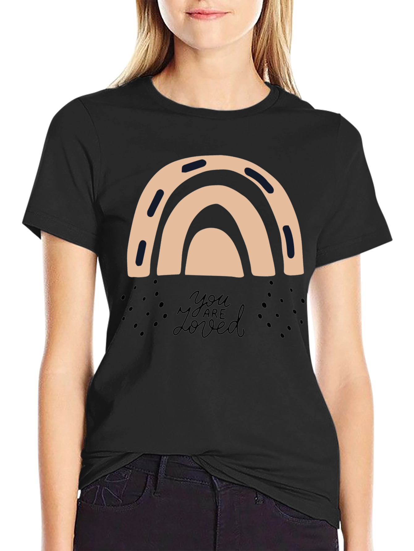 Stylish Rainbow Graphic Tee - You Are Loved