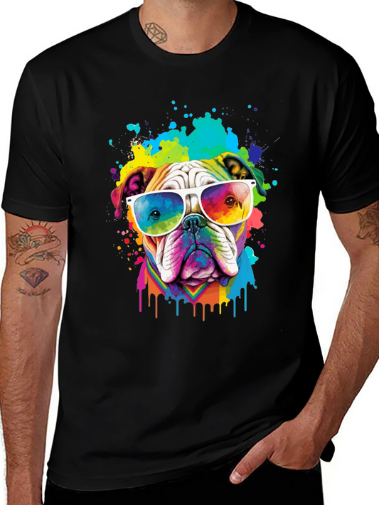 Cool Bulldog T-Shirt: Colorful Dog Art Tee