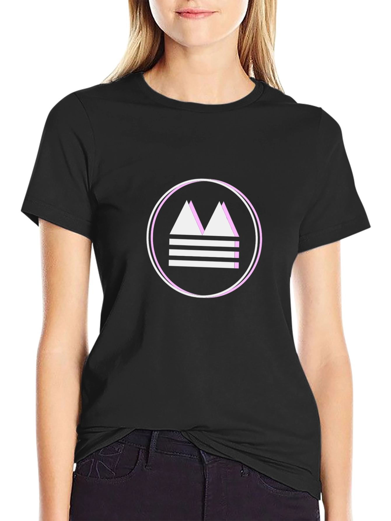 Modern Black T-Shirt with Geometric Logo