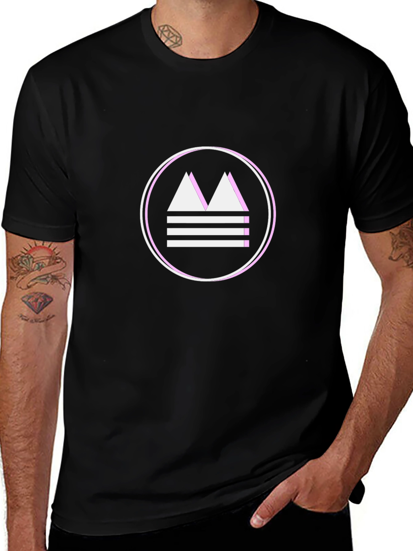 Modern Black T-Shirt with Geometric Logo