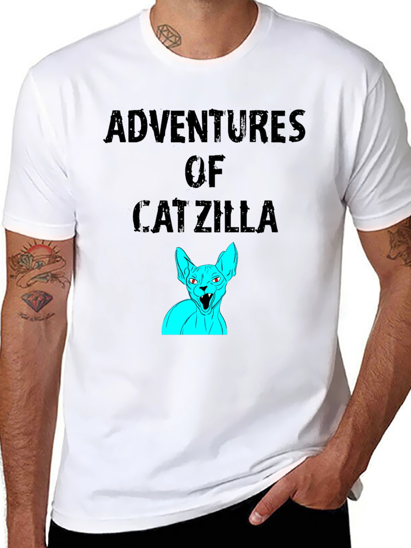 Adventures of Catzilla Black Graphic Tee