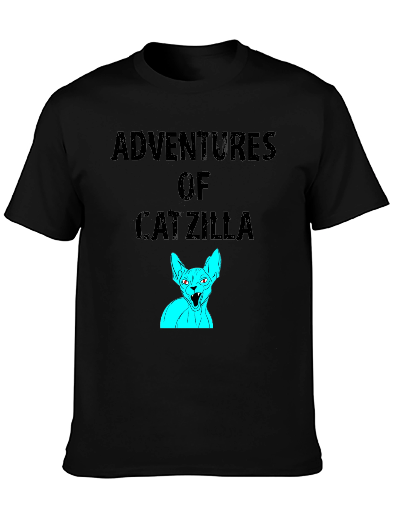 Adventures of Catzilla Black Graphic Tee