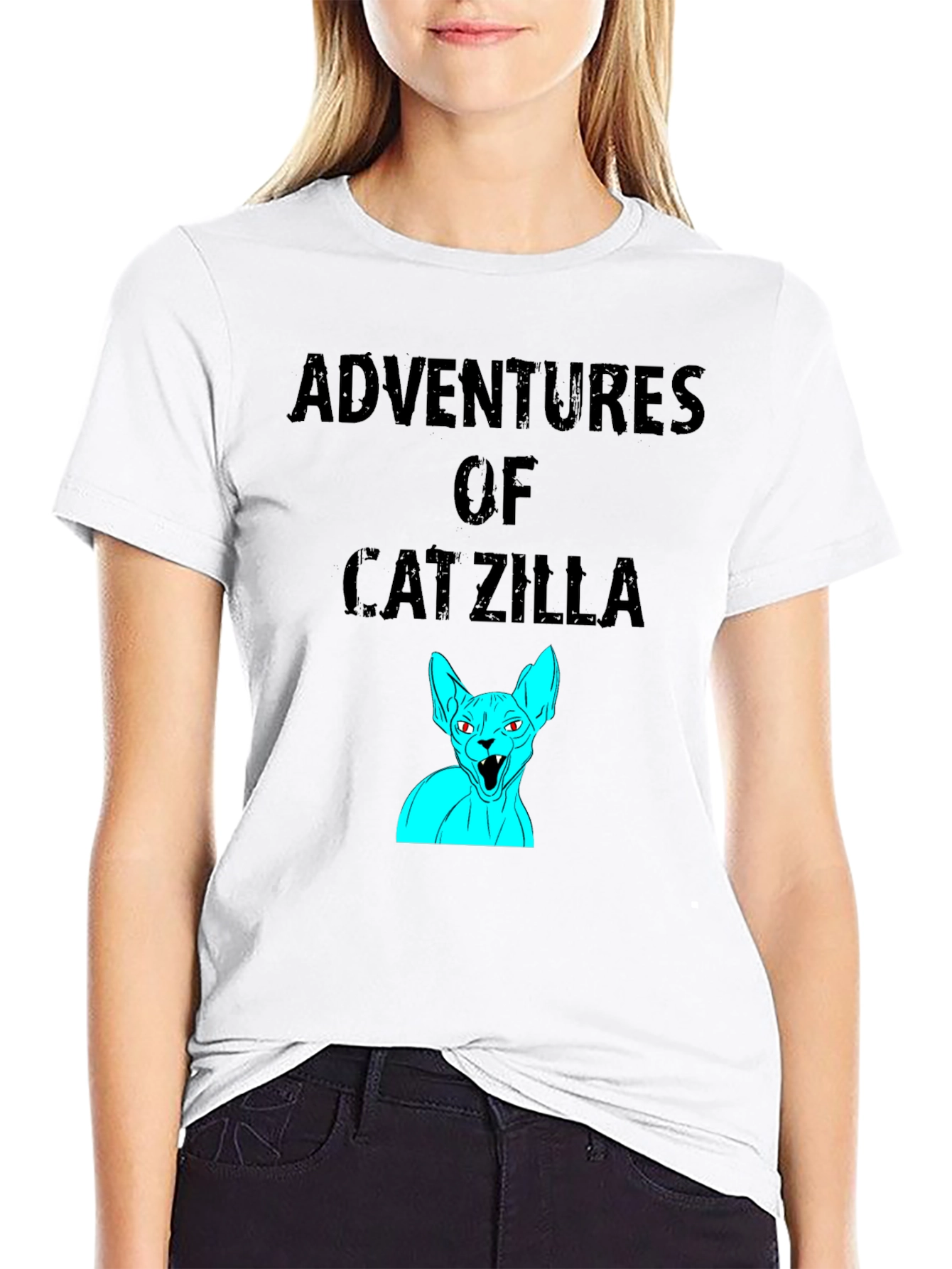 Adventures of Catzilla Black Graphic Tee