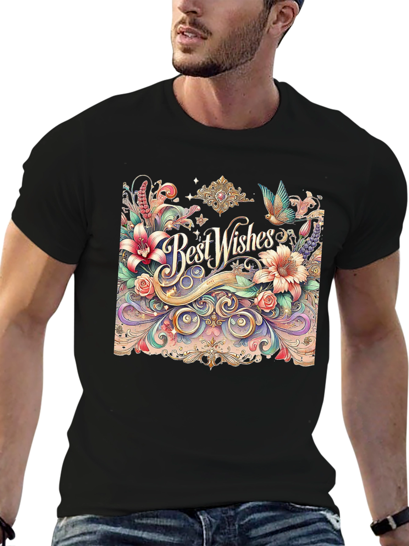 Best Wishes Floral Graphic Tee