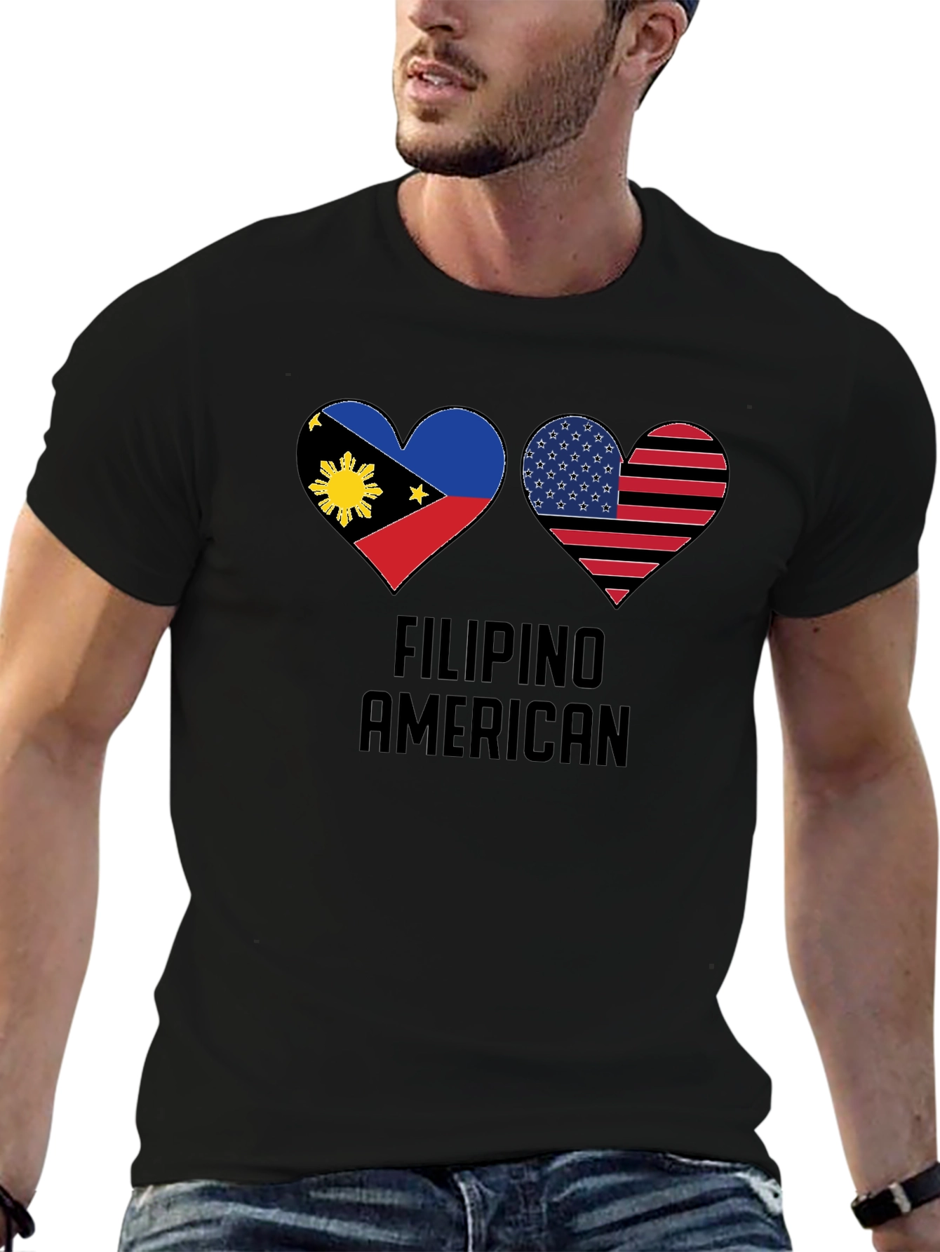Filipino American Pride Heart T-Shirt