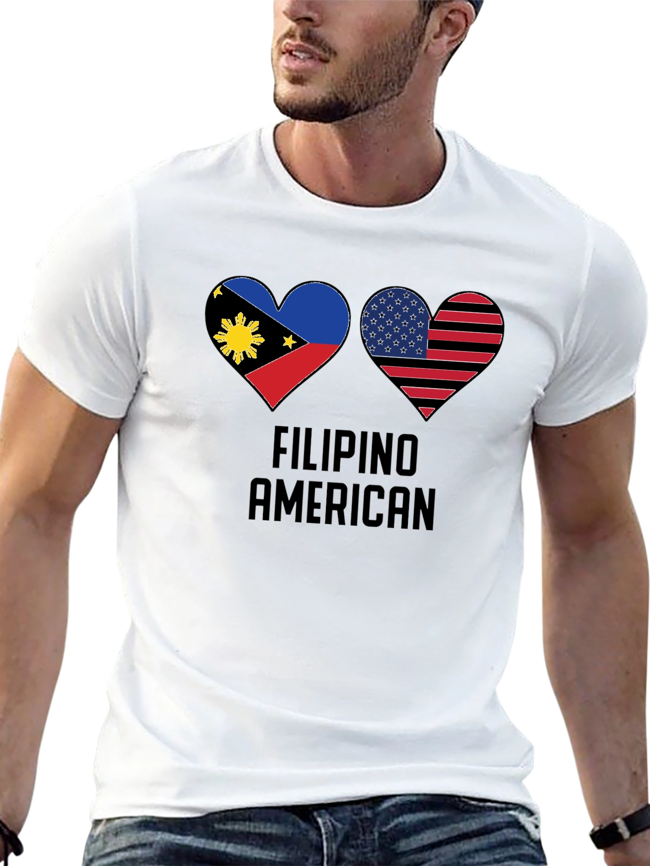 Filipino American Pride Heart T-Shirt
