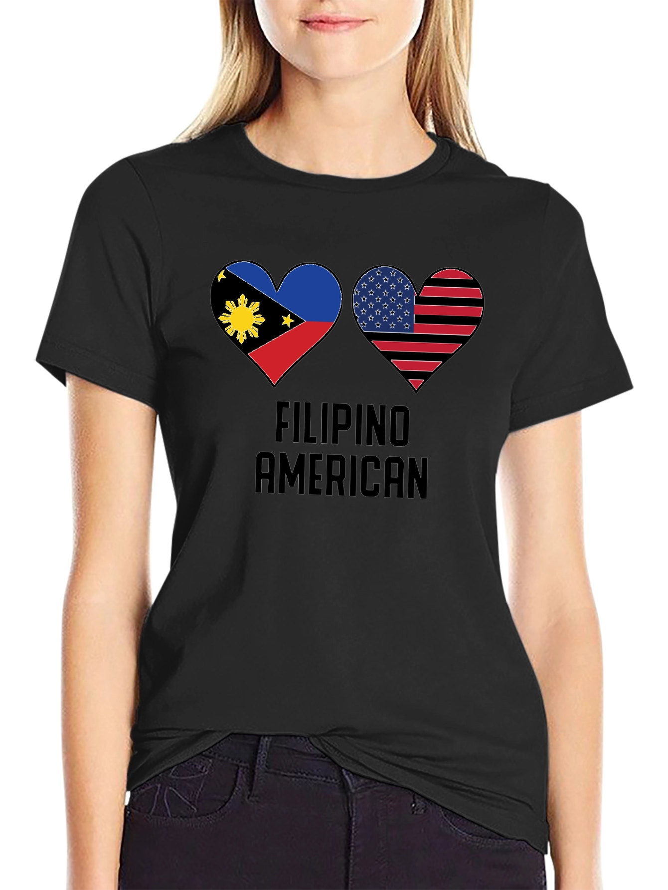 Filipino American Pride Heart T-Shirt